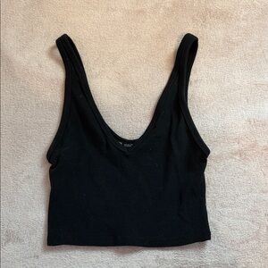 Zara Black V-Neck Crop Top
